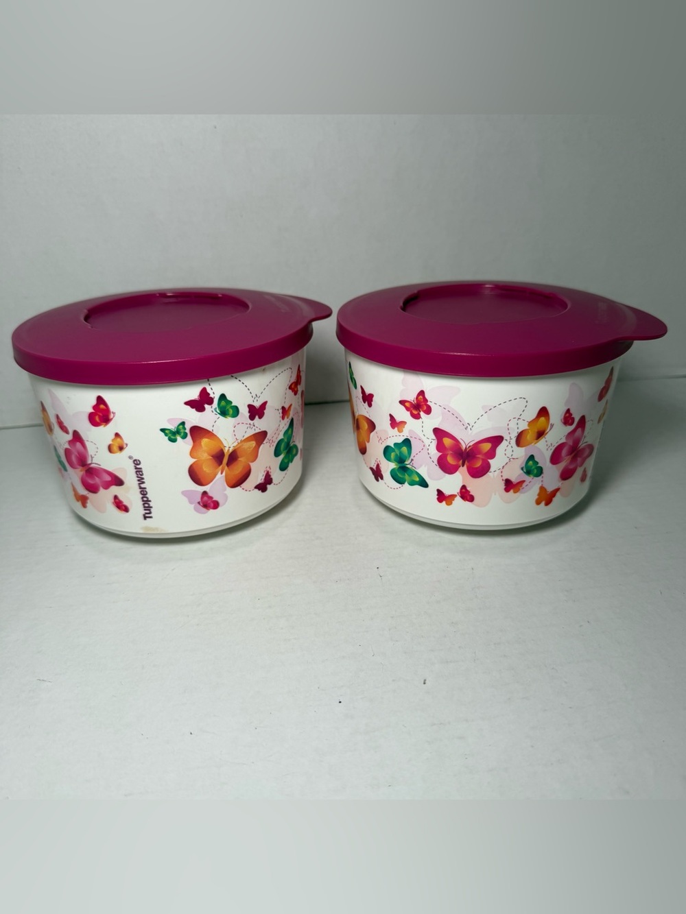 Tupperware Butterfly Plastic Food Storage Kitchen Containers Set of 2